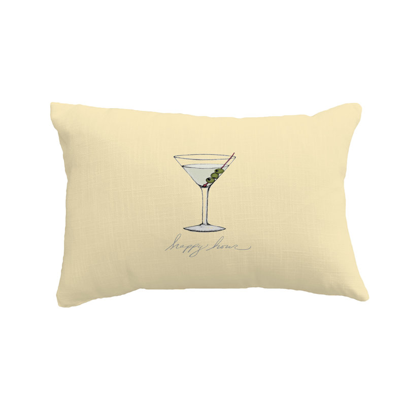 Outdoor Reversible Throw Pillow, Yellow