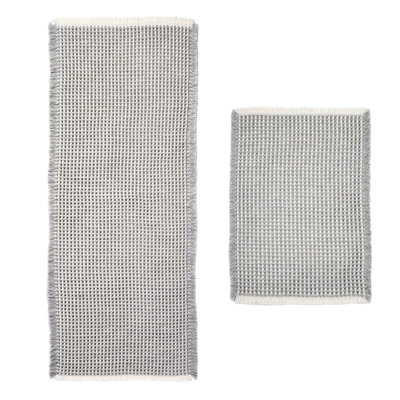 Ensemble de tapis de bain gaufré, ensemble de tapis de salle de bain antidérapant, tapis de bain ultra absorbants pour décor de salle de bain, ensembles de tapis de salle de bain très doux 2 pièces, ensemble de tapis de bain lavables (20 po x 47 po e