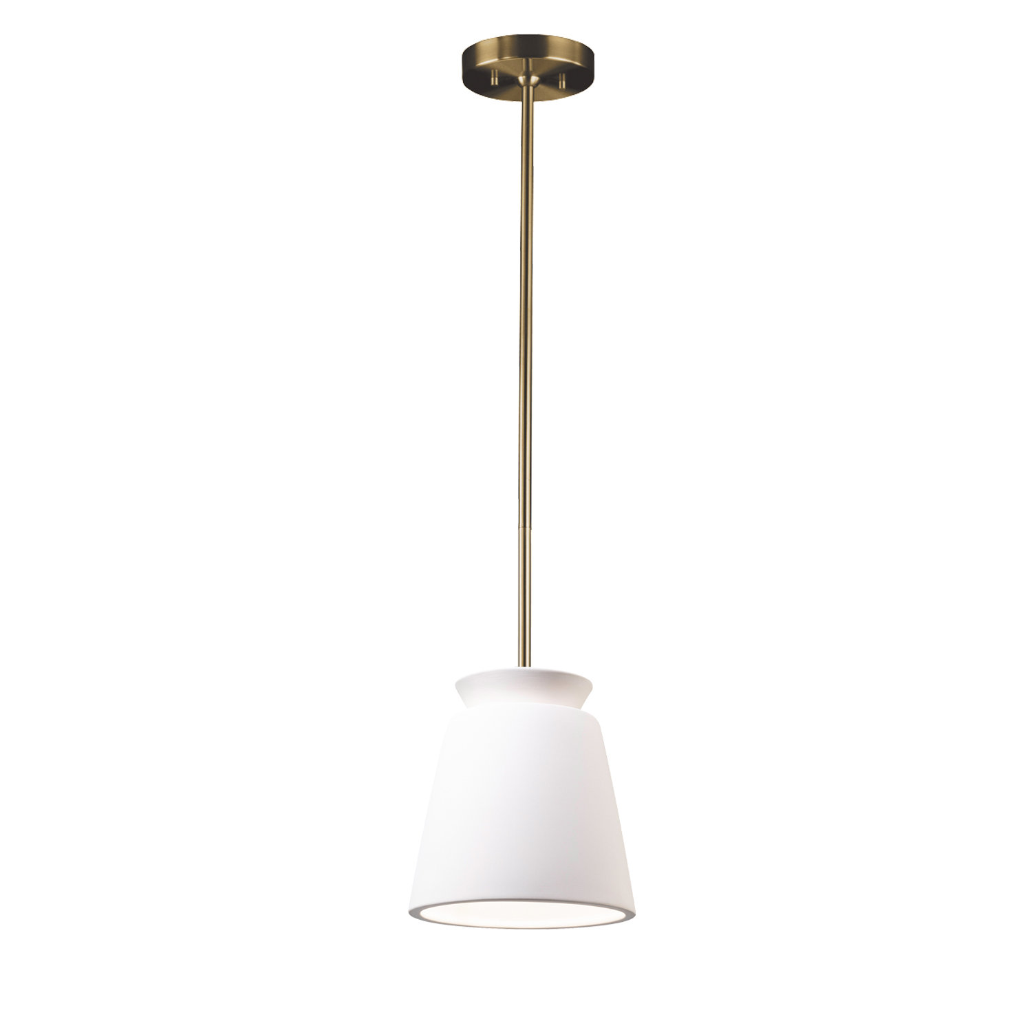 Logan Dimmable Cone Pendant, Antique Brass, Bisque, Incandescent (Not Included)