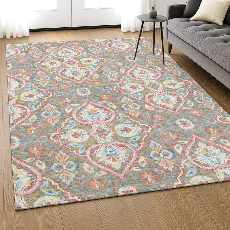 Premium Machine Washable Mayfield AMF2207 bohemian Rug, 3' x 5', Taupe