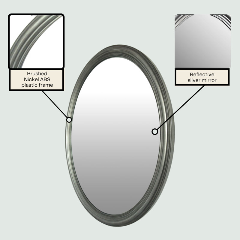 Miroir de salle de bain mural encadré, suspendu vertical ou horizontal, conception décorative légère, Nickel brossé
