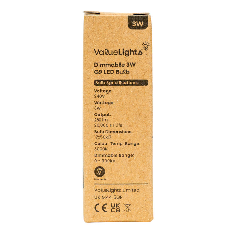 3W G9 Dimmable LED Light Bulb, Warm White