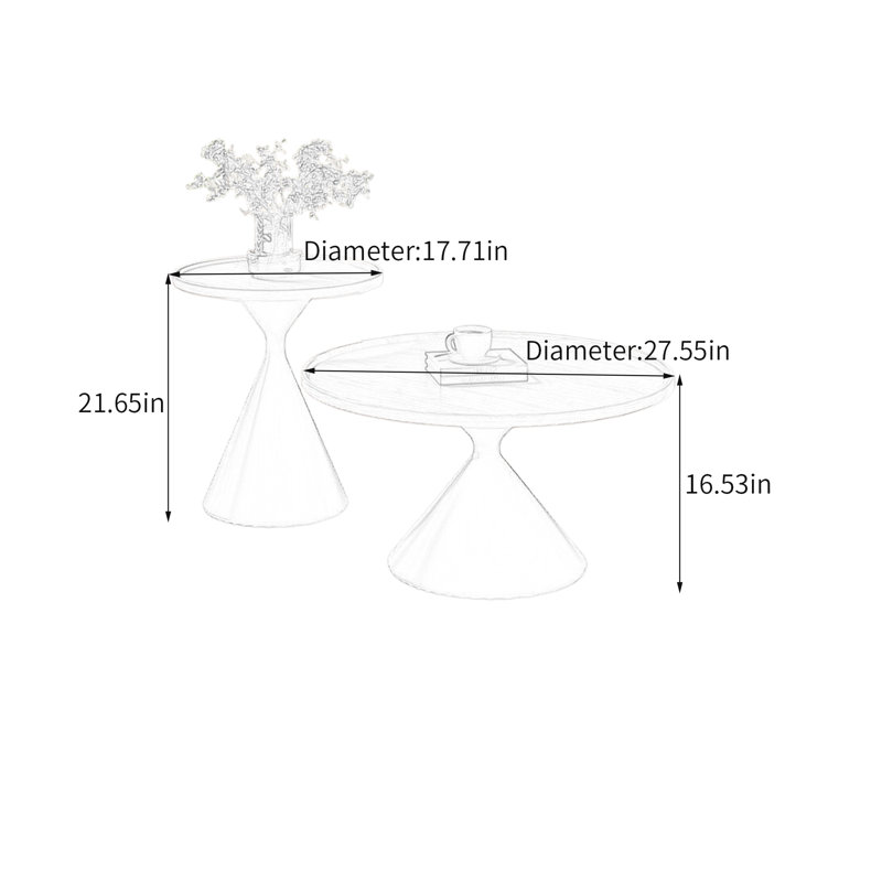 Cèpe, H 16,53 po x L 27,55 po x l 27,55 po, Blanc