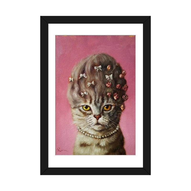 « marie catoinette », reproduction sur toile, H 24 po x l 16 po x P 1 po, Papier d'art encadré noir, Blanc