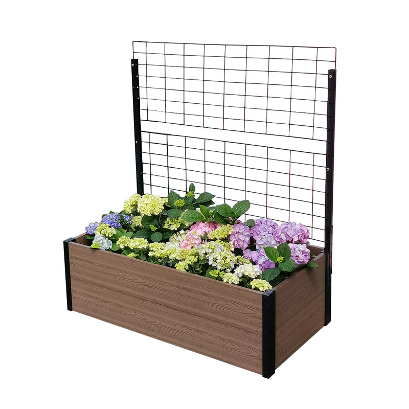 Lit de jardin surélevé avec treillis Wallside, H 47 po x l 45 po x P 24 po