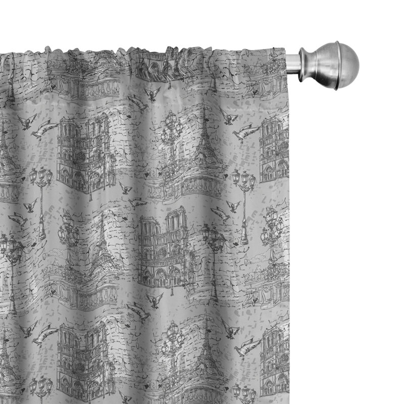 Semi-Sheer Rod Pocket Curtain Panels, 28" x 84"