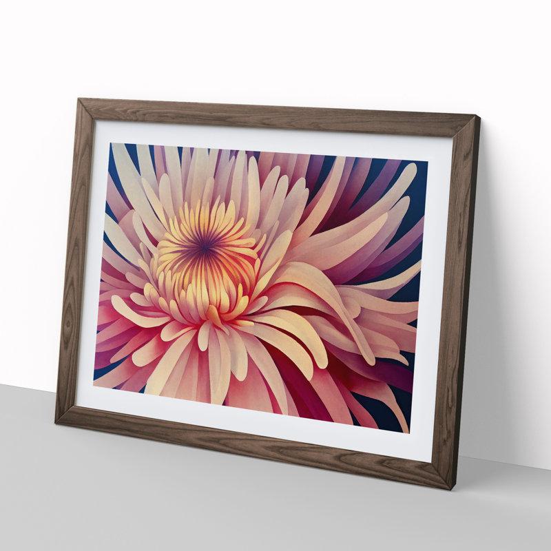 Chrysanthemum Flower Vol.5 - Framed Print, 25cm H x 34cm W x 2cm D, Walnut Framed