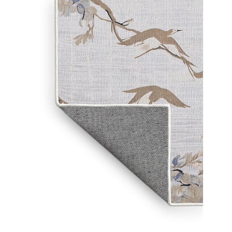 Machine Washable White Area Rug, Rectangle 7' x 10'