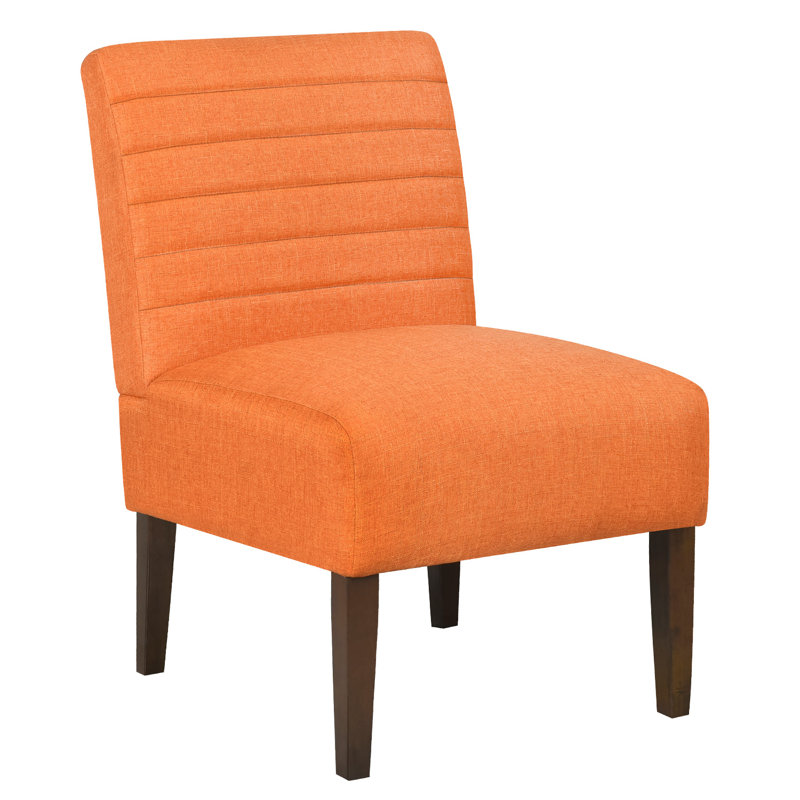 Erdfried Upholstered Accent Chair, Orange Polyester