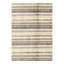 Tapis rayé ivoire / gris en coton et laine noué à la main 8 pi 2 po x 9 pi 9 po