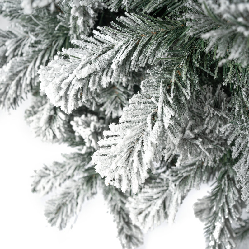 7.5 Ft Frosted White Pre-Lit Artificial Christmas Tree