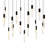 Integrated LED 48in Black Modern Chandelier with Textured Handmade Glass for Living Room Dining Room-94314901