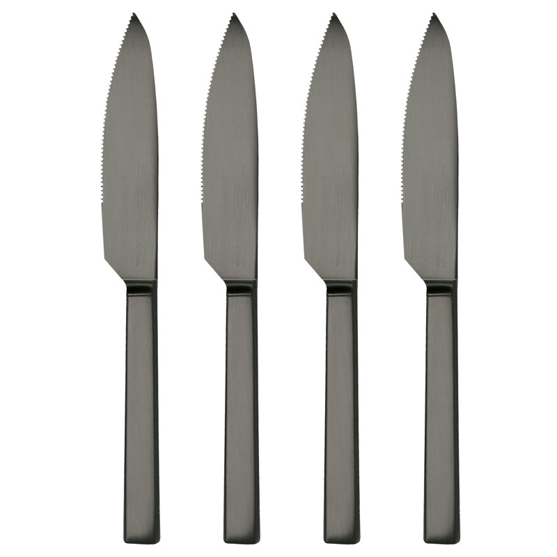Stile Steak Knives Set - 4 Pieces, Ice Black Gold