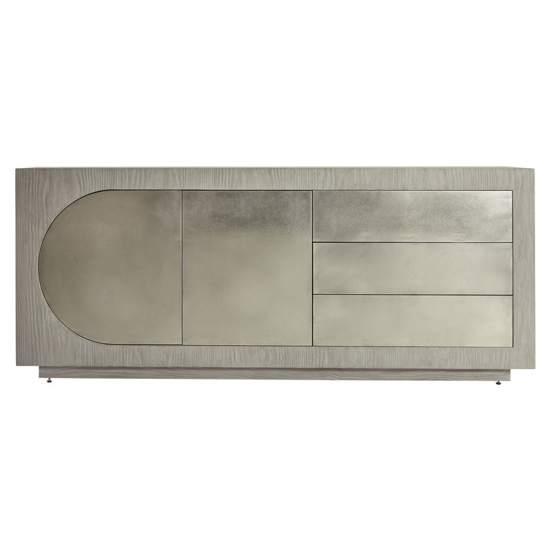 Trianon Contemporary Beige Pine Sideboard with Aluminum Accents