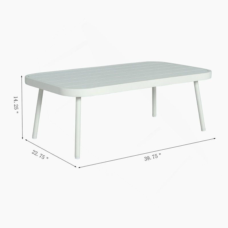 Steel Loveseat And Table, Off White+Grey, White