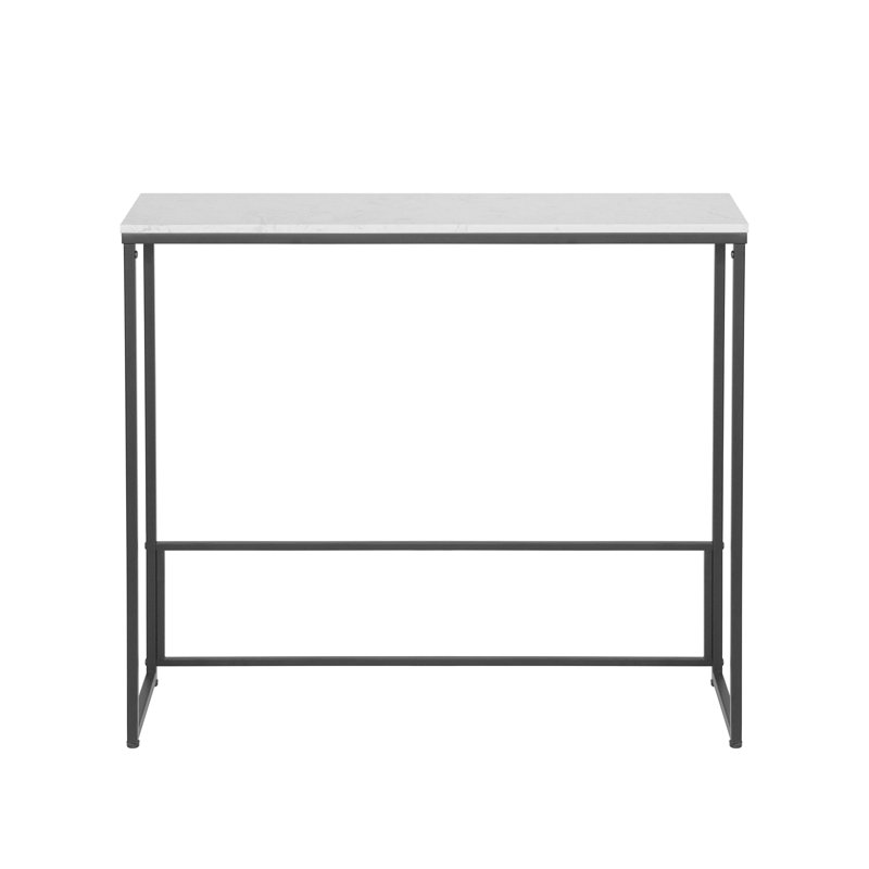 White Quartz Rectangular Console Table