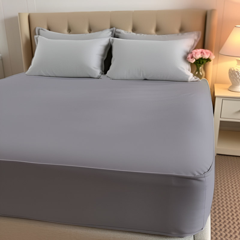 Paul's Microfibre Super Soft Brushed Deep Fitted Bed Sheet, Grey, Kingsize (5')