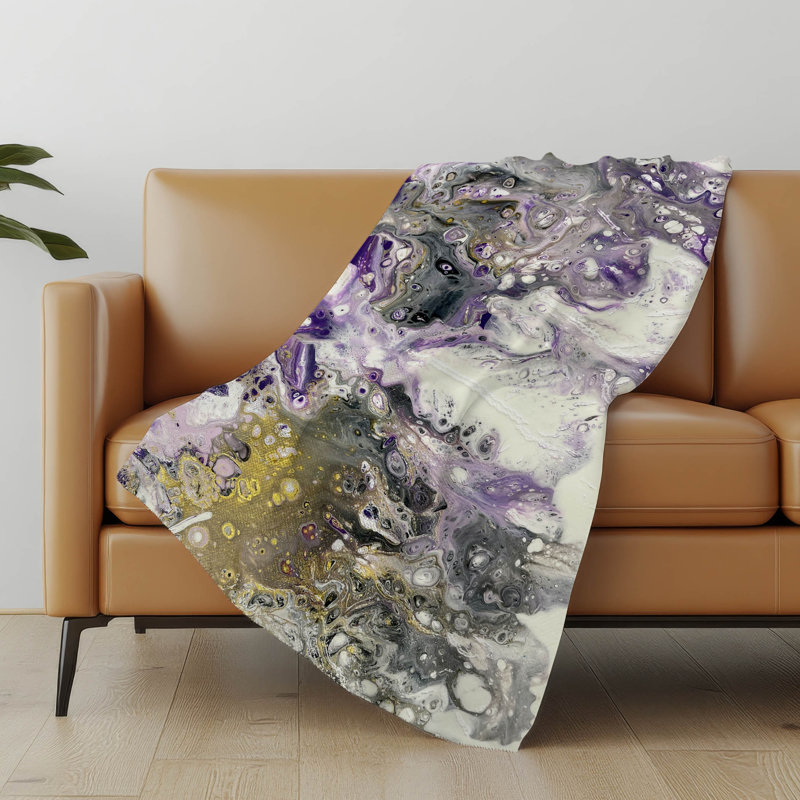 Addison Machine Washable Sherpa Abstract Throw Blanket
