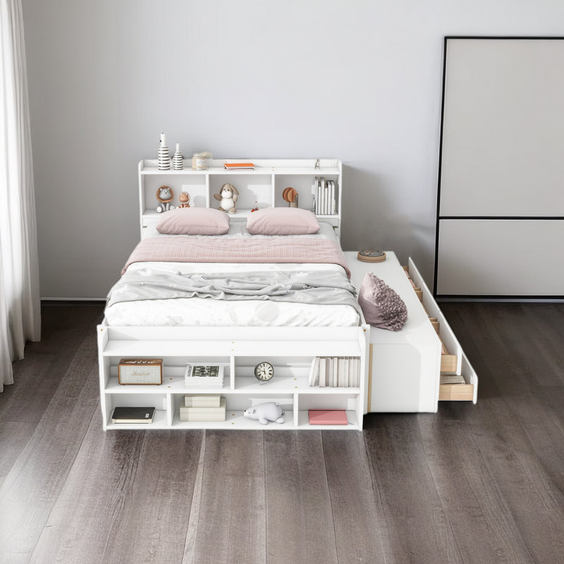 Bookcase Bed, White