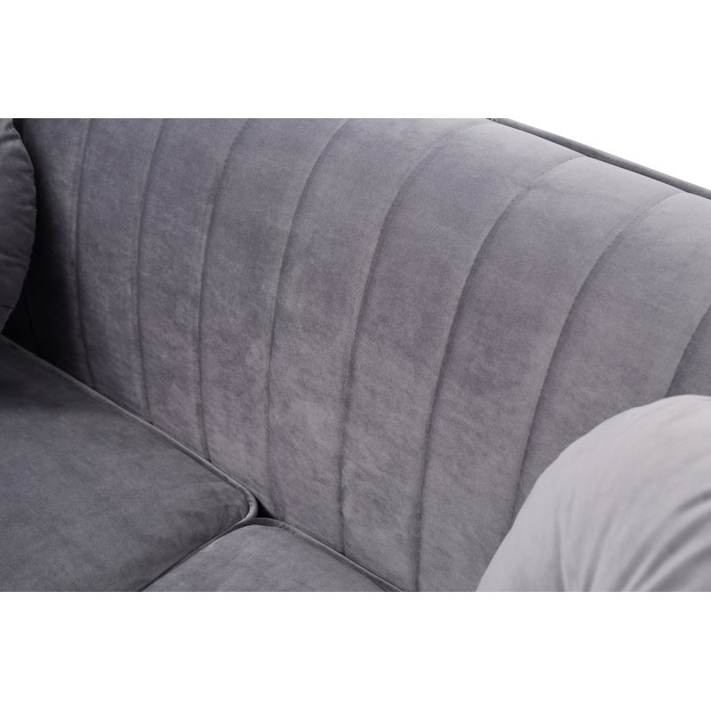 Ballentine Delray Velvet Chair, Gray