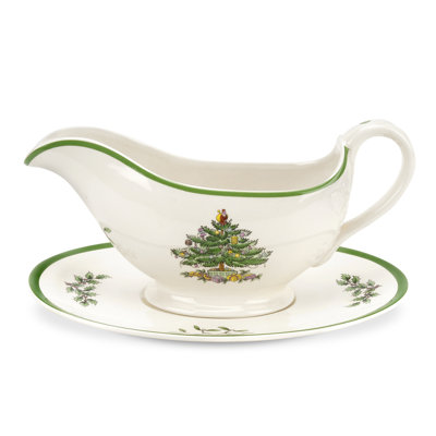 Spode, Christmas Tree - Sauce Boat & Stand
