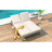 5-Position Adjustable Backrest Double Chaise Lounge Outdoor, with Cushion and Folding Side Trays for 2 People, Patio Double Chaise Lounge for Poolside Garden-129006297