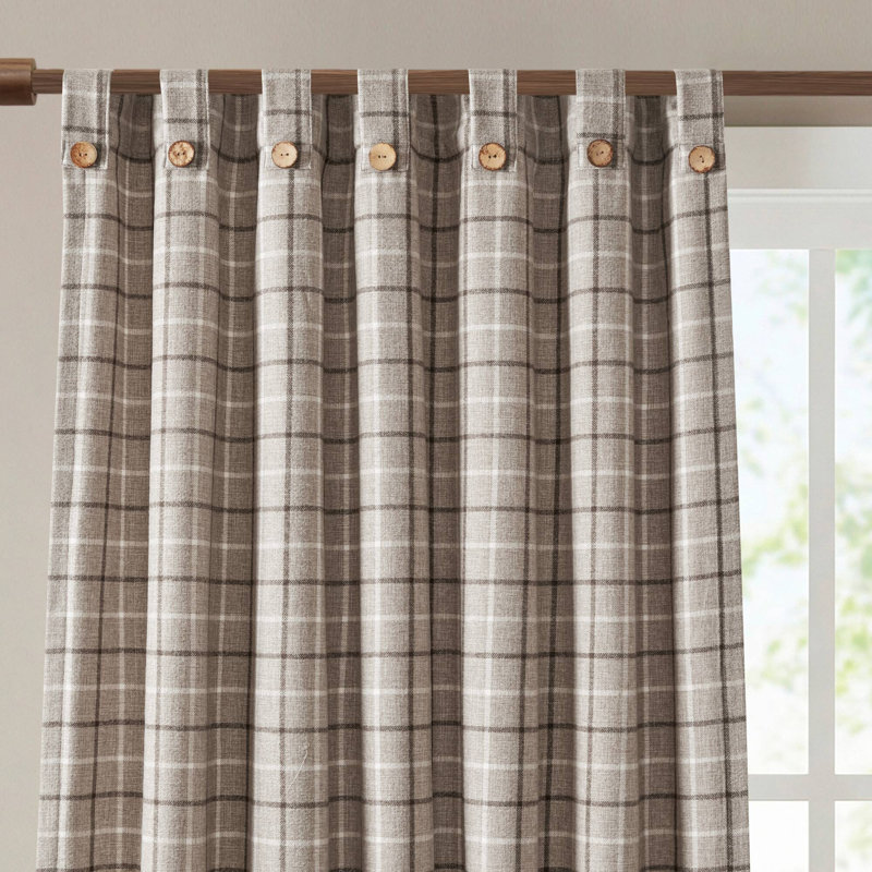 Panneau de rideau simple occultant et isolant en tissu molletonné brun 50 x 95 po Anaheim, Brown, 50"W x 95"L