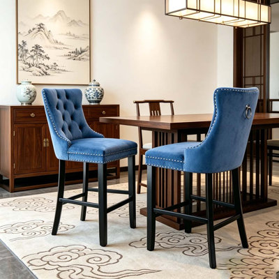 Modern High-end Tufted Solid Wood Contemporary Velvet Upholstered Dining Chair