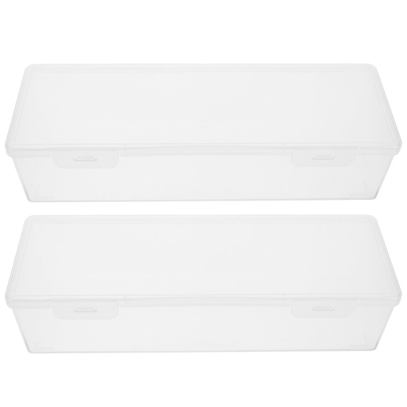 2Pcs Refrigerator Food Crisper Rectangular Leaf-Proof Stackable Toast Boxes
