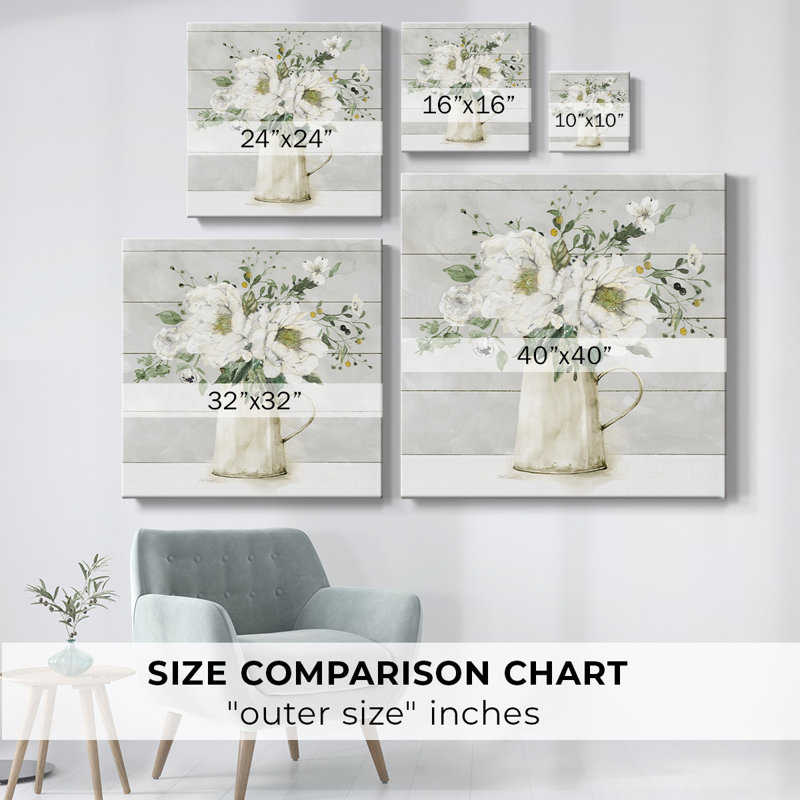 Bouquet de ferme blanc, H 24 po x l 24 po x P 1,5 po