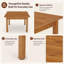 Table d'appoint carrée brune, table de cuisine, pieds en bois massif, 4 places assises