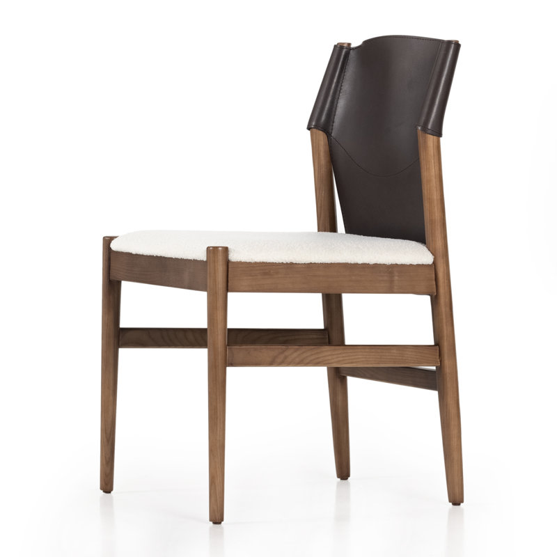 Lulu Side Chair in Espresso/Cardiff Cream, Brown Leather Blend//Cardiff Cream