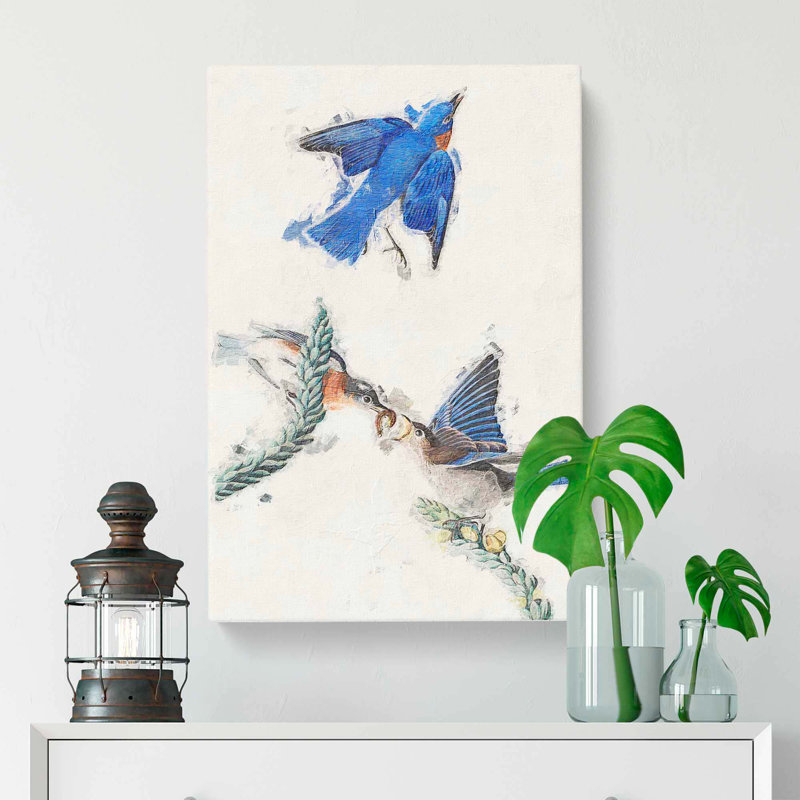 Bluebirds by John Audubon - Wrapped Canvas, 60cm H x 40cm W x 3cm D