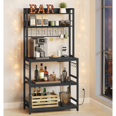 66.9''H 5-Tier Baker’s Rack with Power Outlet & Adjustable Shelf