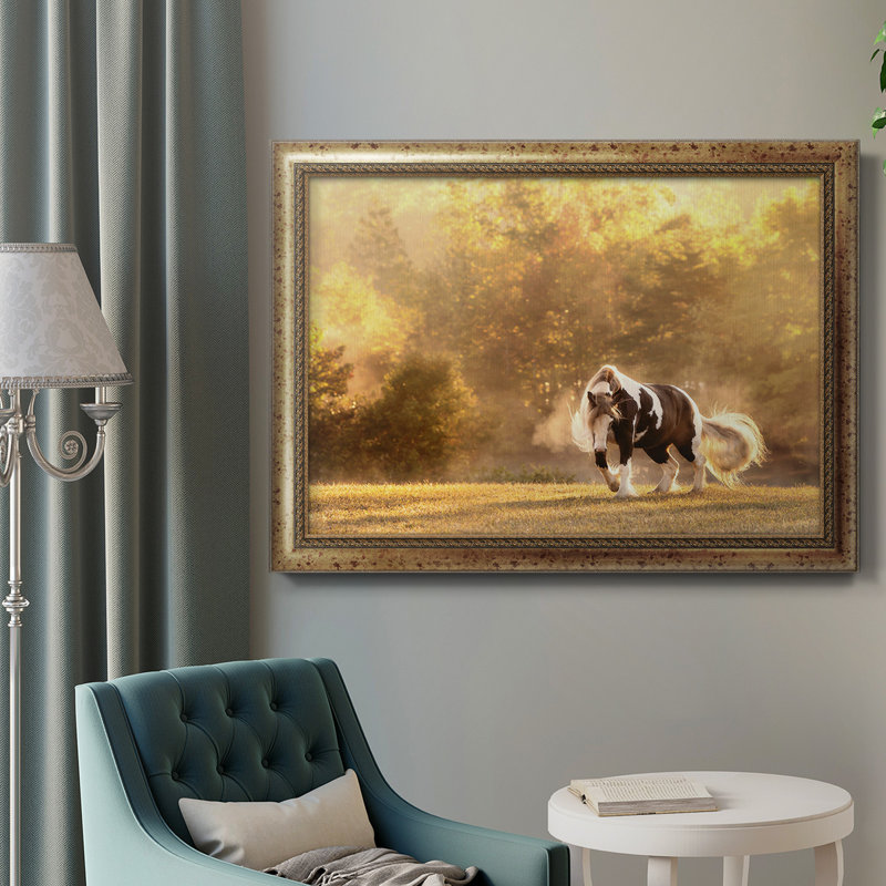 " Horse Motion III ", 16" H x 20" W, Gold