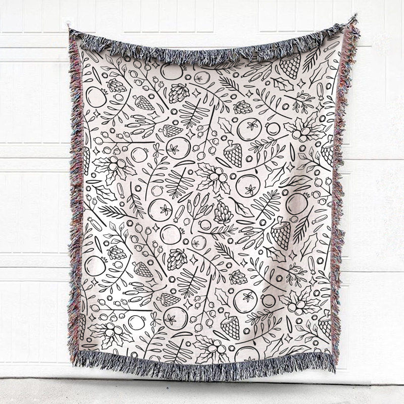 Hand Woven Throw Blanket, 60" W x 80" L