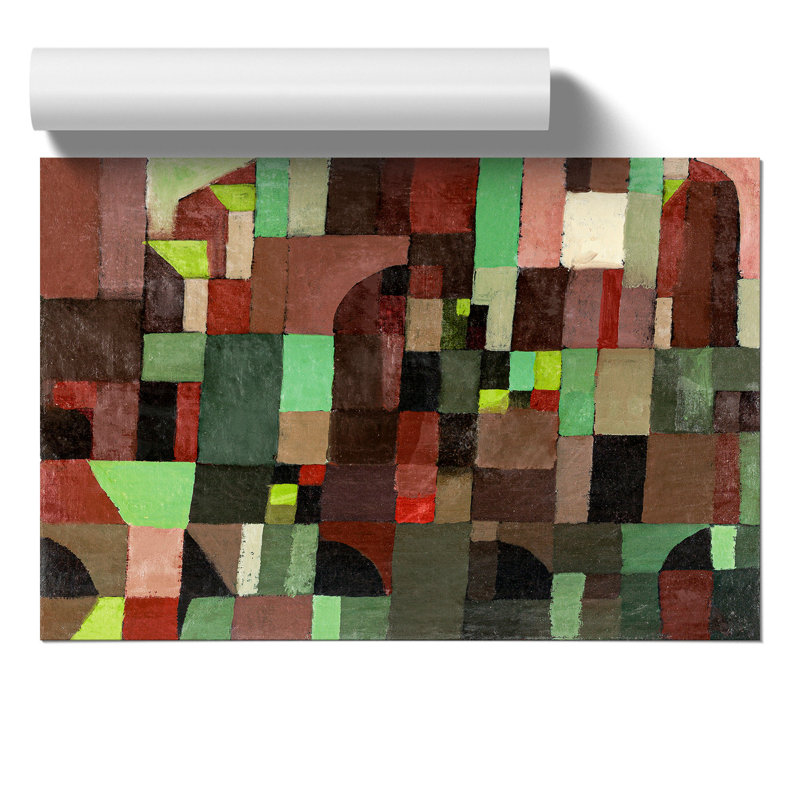 Red And Green Architecture by Paul Klee - No Frame Painting, 21cm H x 30cm W x 0.1cm D