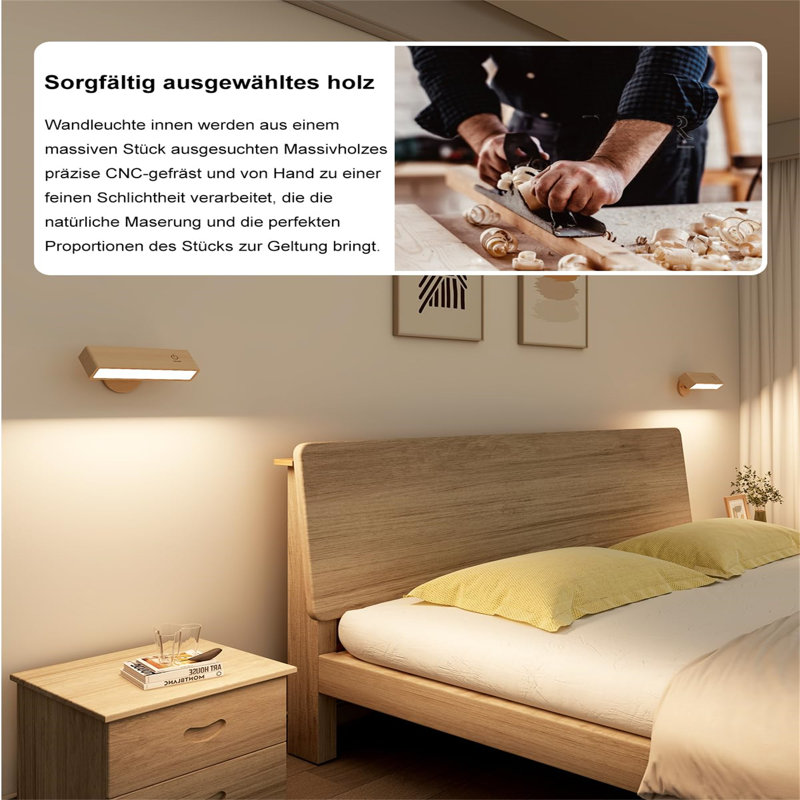 Daymont Wood LED Wallchiere, Natural / unfinished