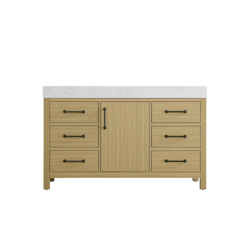 Meuble-lavabo simple 54 po_Traditional_VF60654, Brun miel