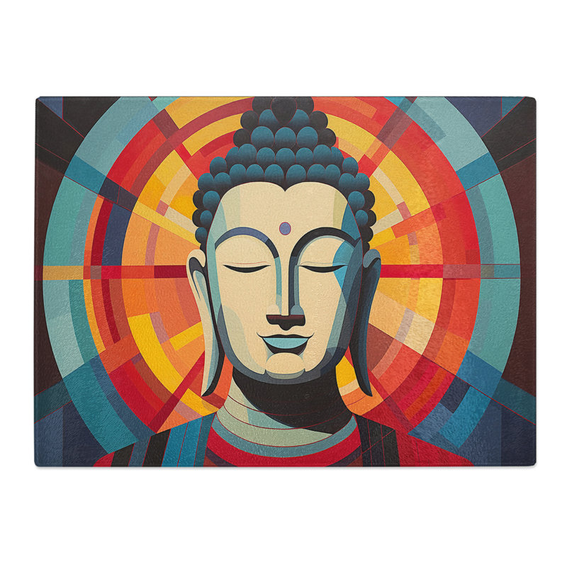 Buddha Geometric  Glass Chopping Board