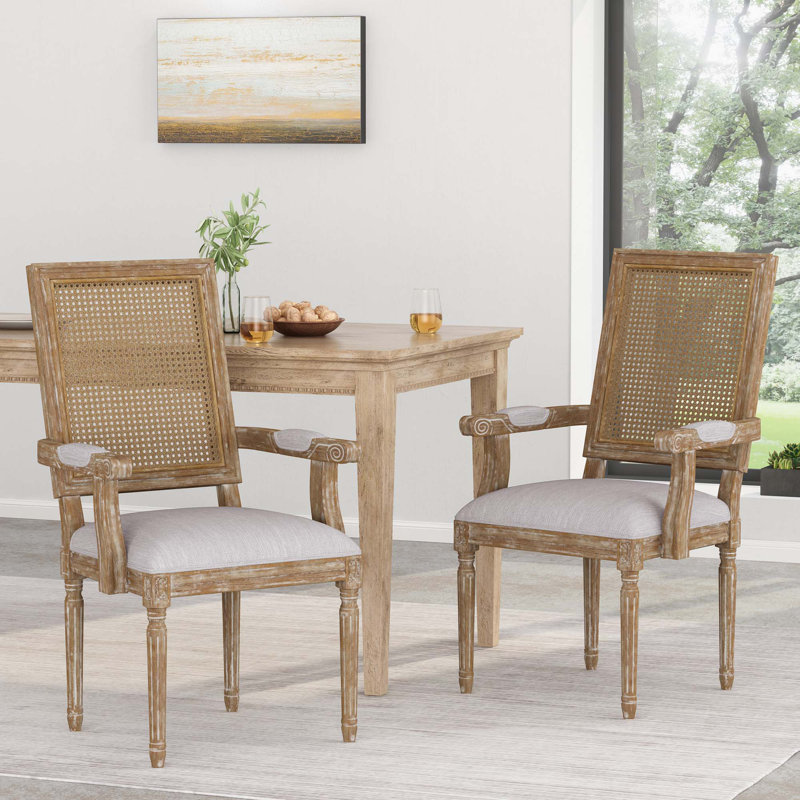 Chaise de salle à manger moderne, Gris clair, Beige
