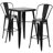 Toquerville Square Metal Indoor-Outdoor Bar Table Set with 2 Stools with Backs-1064872368