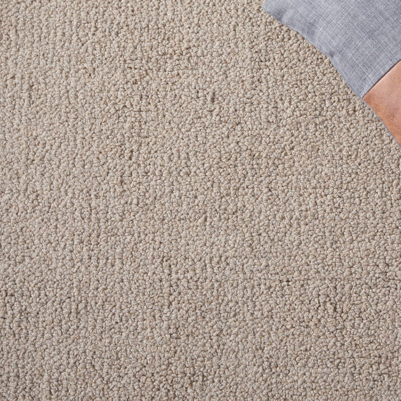 Abstract Hand Tufted Wool/Cotton Solid Colour Rug in Light Brown, Runner 2'3" x 8'