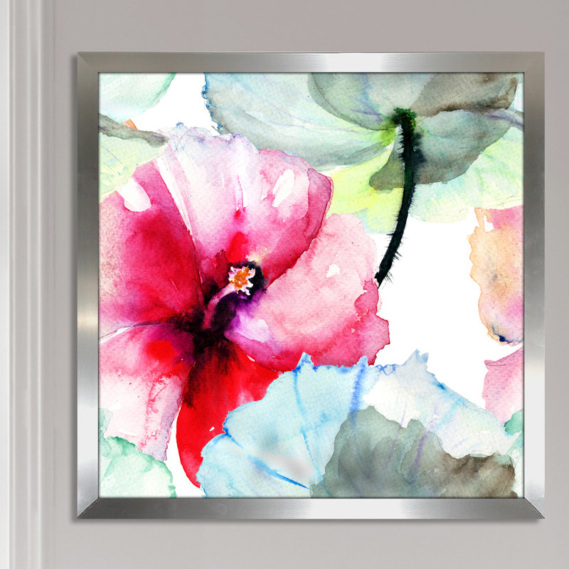 « rose fleur 2 », reproduction d’art encadrée, H 27,5 po x l 27,5 po x P 0,75 po
