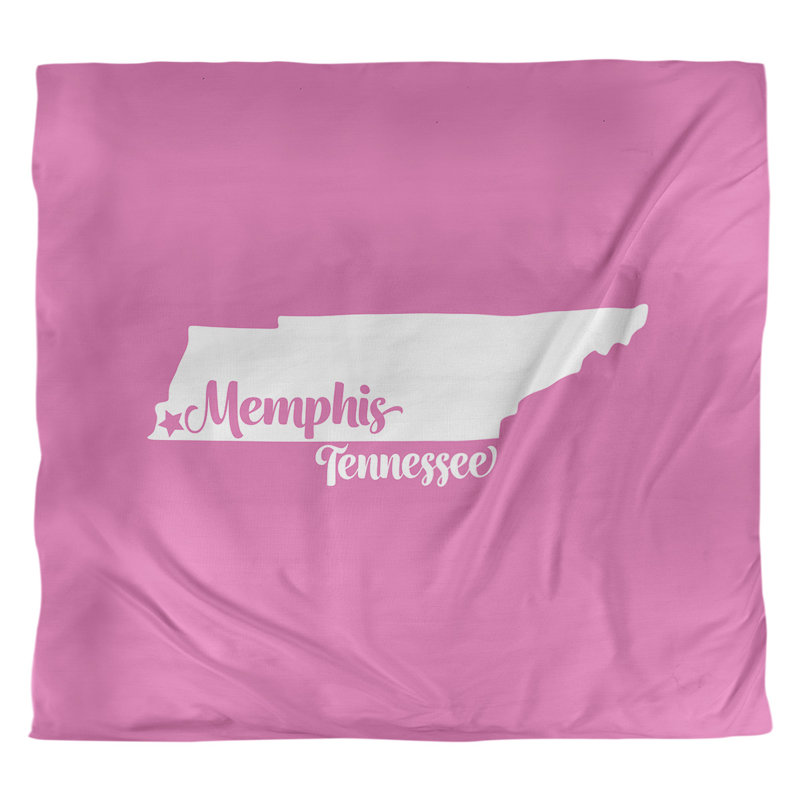 Housse de couette réversible simple Memphis Tennessee, Housse de couette pour très grand lit, Rose, Polyester brossé