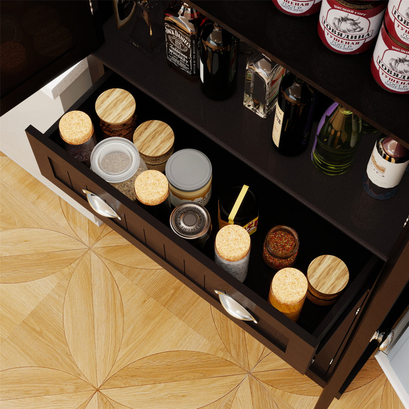Armoire de rangement polyvalente pour garde-manger avec tablettes réglables et tiroir pour une vie organisée