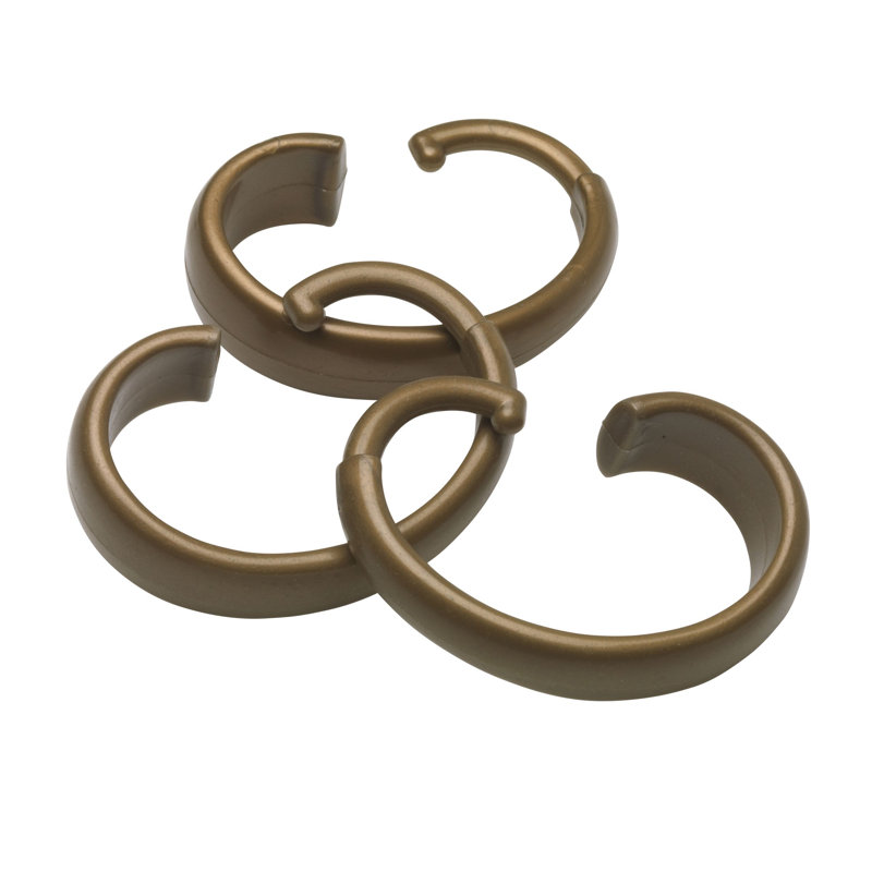 Jamarl Plastic Rust Resistant Shower Curtain Hook, Gold