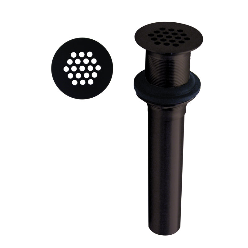Grid Strainer Lavatory Drain Assembly without Overflow Holes - Exposed, Oil Rubbed Bronze