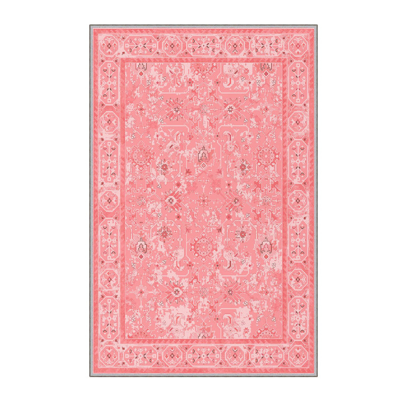 Stylish Hall Carpet (3.3 x 6.6 ft), 100% Polyester, 0.3 in Pile Height | Antibacterial, PVC Non-Slip Underside | 3D Digital Printing, Machine Washable | Perfect for Entryways & Living Spaces, Durable & Easy Care