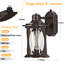 Lampe murale d'extérieur moderne brun Dusk to Dawn avec base E26 et verre trempé, rouille et imperméable (ensemble de 2)-651159092-651065210